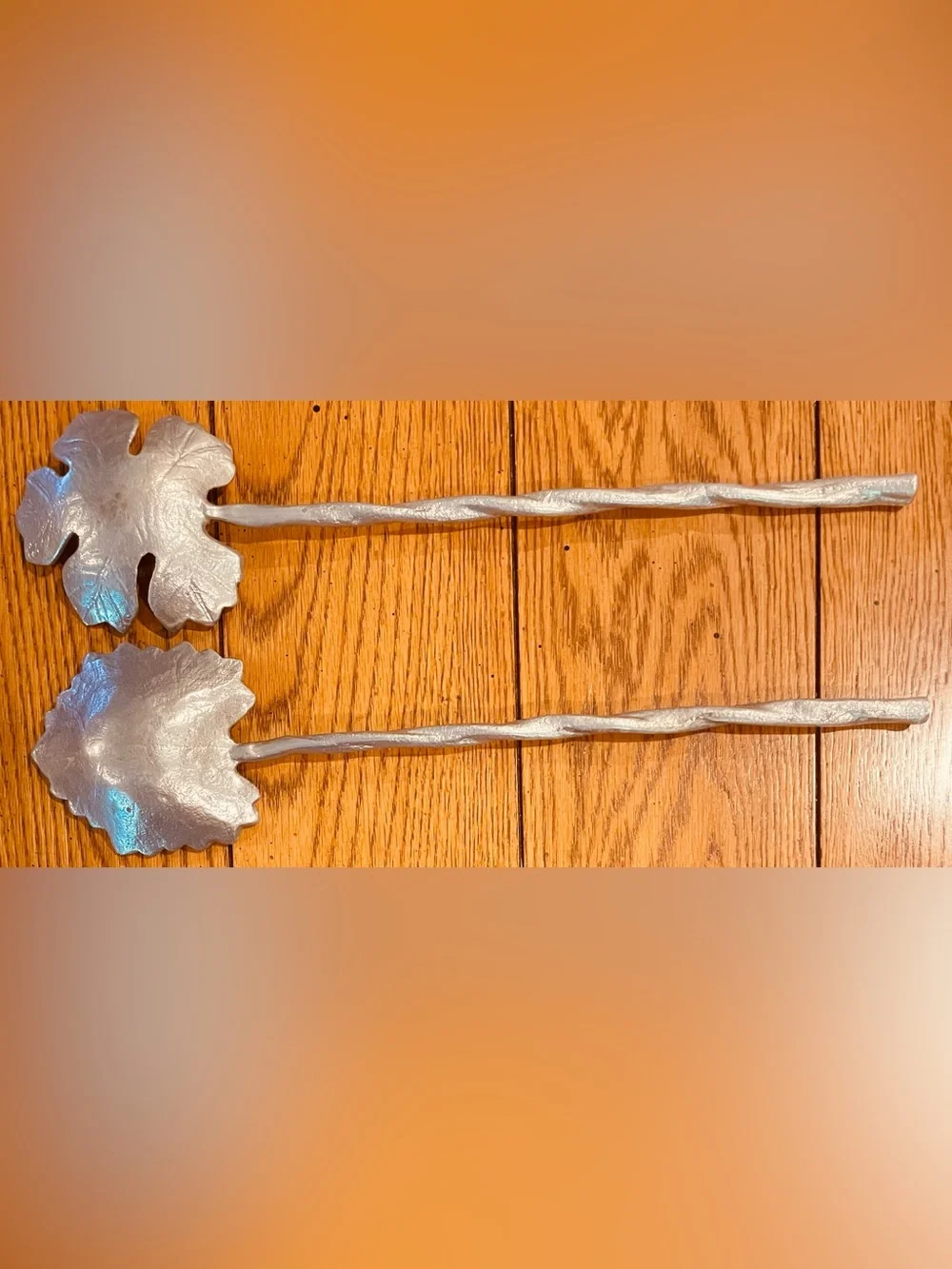 Martha Stewart Park Leaves Collection Set, Salad Servers. Length 15 X 5 inches